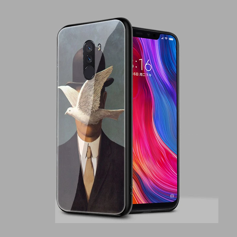 EWAU Rene Magritte закаленное Стекло чехол для телефона для Xiaomi 5X6X8 Lite 9 A1 A2 F1 Remdi 4X 6A Примечание 5 6 7 pro