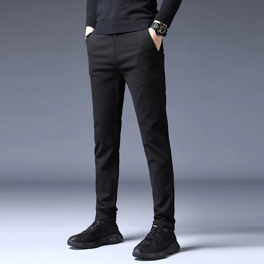 Pantalones Hombre новые модные повседневные однотонные прямые тонкие уличные спортивные штаны длинные штаны на шнурке Erkek Pantolon
