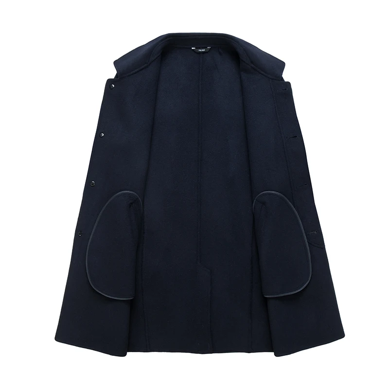 Aismz Winter 70% Double Sided Wool Cashmere Overcoat Jacket Coat Men Business Casual Single casaco masculino Breasted Long Coats