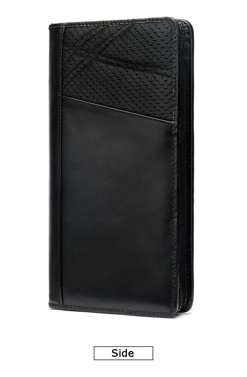 Men Wallet Genuine Leather Clutch Purses Wallets Top Layer Cowhide Multi-function Card Long Wallet Passport Coin Money Bag