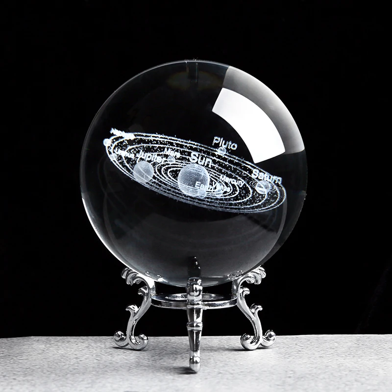 Лазерная гравировка солнечной системы хрустальный шар 3D модель планет шар для домашнего декора подарок для праздника астрономический шар орнамент