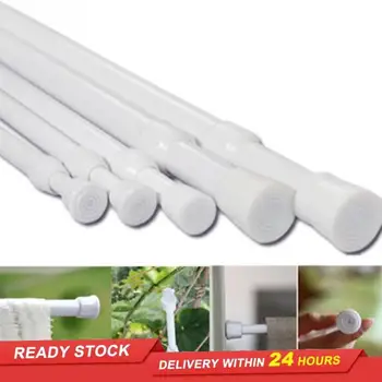 

Extendable Bathroom Hanging Shower Curtain Rods Adjustable Telescopic Pole Rod Hanger for Curtain Wardrobe, 1.3cm Diameter