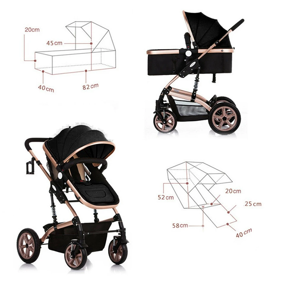 Детская коляска с высокой посадкой для детей ветрозащита для мам 3 колеса 25