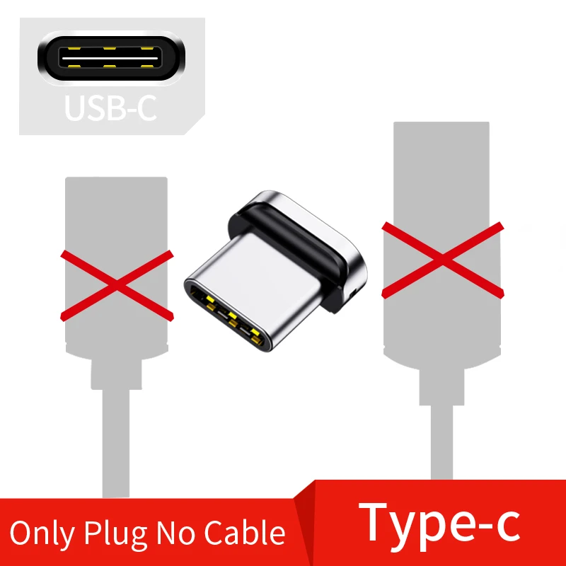 Магнитный USB кабель Micro USB Type C Магнитный кабель для iphone Samsung Huawei USB C Android зарядное устройство Быстрая зарядка данных USB шнур - Цвет: Only Type C Plug