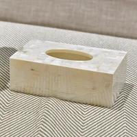 Natural Shell Tissue Boxes European Western Restaurant Napkin Box Bedroom Desktop Draw Paper Organizer Home Decoration Modern 1