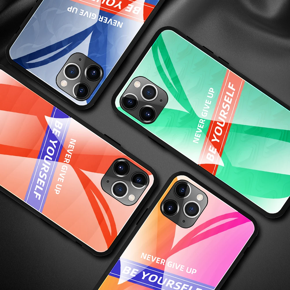 25 шт модный крутой стеклянный чехол для телефона IPHONE 11/XS MAX 6,5/XR 6,1/XS градиентный стеклянный чехол для телефона IPHONE 7/8 Plus/6s