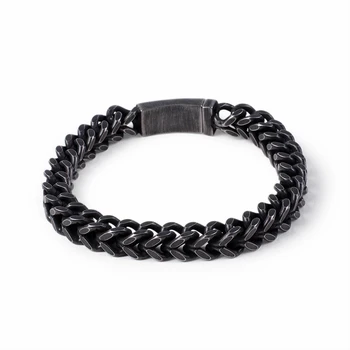 

Punk Stainless Steel Link Chain Bracelets For Men 22cm Gold Black Brushed 8mm Width Wrap Wristband Bracelet Jewelry