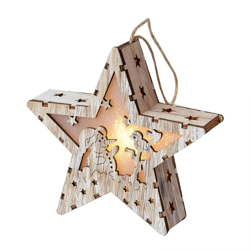 LED Garland Light Wood House Cute Christmas Tree Decoration Hanging Window Holiday Decoration Luces Led Decoracion 30OCT1102