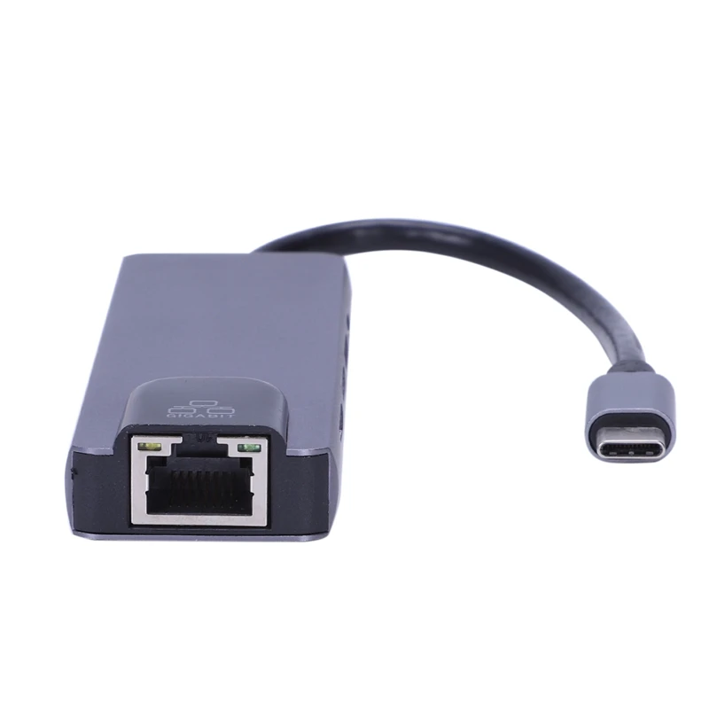 5 в 1 концентратор USB Type C Hdmi 4K USB C концентратор для Gigabit Ethernet Rj45 Lan адаптер для Macbook Pro Thunderbolt 3 USB-C порт зарядного устройства