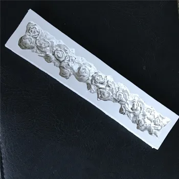 

Strip Rose Silicone Mold Fondant Cake Rim Decorations Flower Baking DIY Tool Epoxy