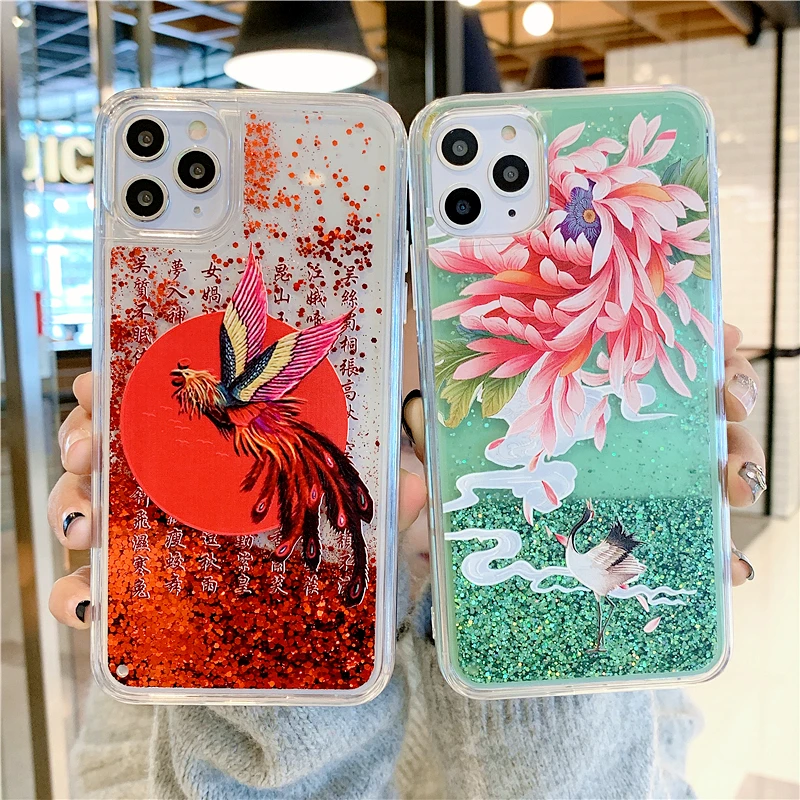 Динамический зыбучий песок жидкий блестящий чехол для iphone 11Pro MAX SE XS XR X 6 6s 7 8 Plus