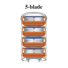 Элли высокое качество 4 шт. 5 слоев мужские бритвенные лезвия совместимы с gilletee Fusione кассеты для бритья два цвета
