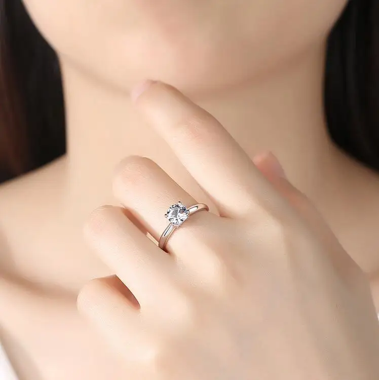 Обручальное кольцо, 1CT, 6,5 мм, кубический цирконий, сердечки и стрелы, предложение, кольцо, настоящее 925 пробы, Серебряное обручальное кольцо для влюбленных