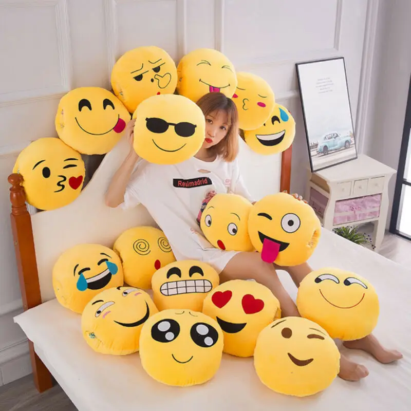 

FAROOT Cute Short Plush Hand Warmer Pillow PP Cotton Sofa Home Decor Emoji Cushion NEW Creative Hand Warm Pillows