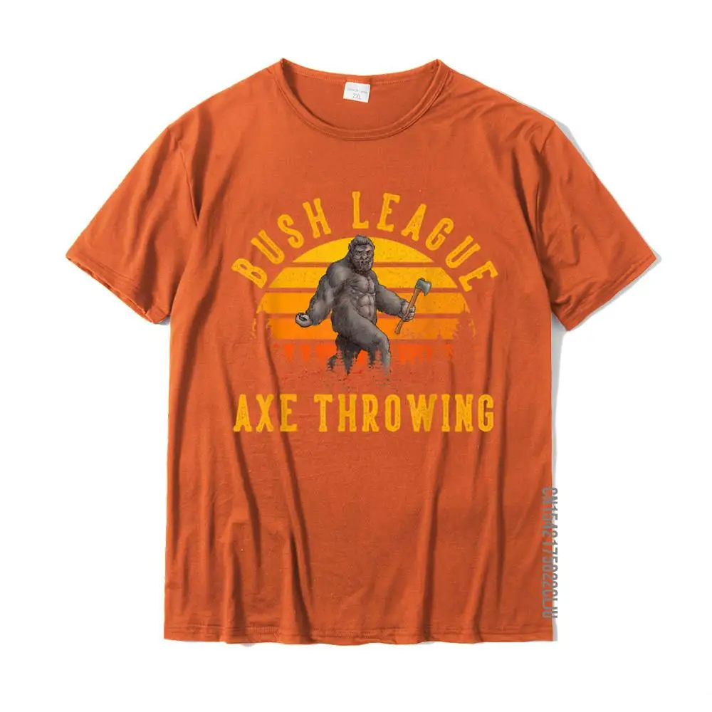comfortable Funky Men T Shirt O Neck Short Sleeve Pure Cotton Tops Shirts Gift Tops & Tees Wholesale Funny Sasquatch Axe Throwing Shirt Bigfoot Hatchet Thrower T-Shirt__32002 orange