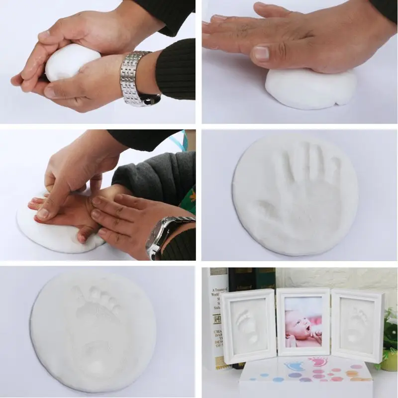 3D формы для новорожденных, детская фоторамка с отпечатком руки для ухода за ребенком, сувенирная литая мягкая глиняная Накладка для новорожденного