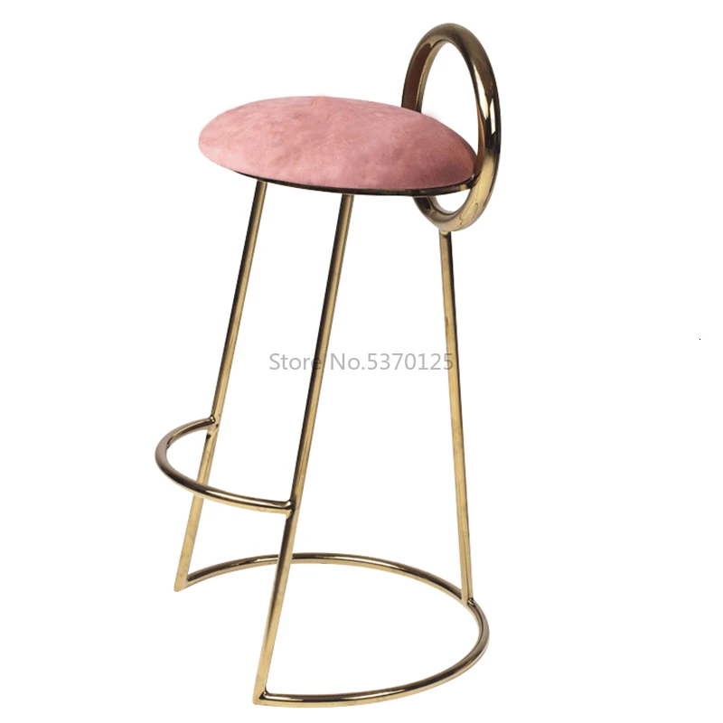 Nordic Designer Bar Chair Post-modern Simple Personality Geometry Bar Chair Household Luxury Fabric High-footed Stool Nordic Designer Bar Chair Post-modern Simple Personality Geometry Bar Chair Household Luxury Fabric High-footed Stool