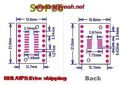 DHL/EMS 500 шт. SOP16 0,65 мм SSOP16 1,27 мм 4~ 16P DIP16 2,54 мм IC PCB адаптер конвертер-PCB Connector-A6