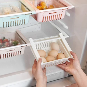

Plastic Drawer Holder Sundries Container Multifunction Refrigerator Fruit Vegetables Storage Box PP Pull-Out Drawers Rack