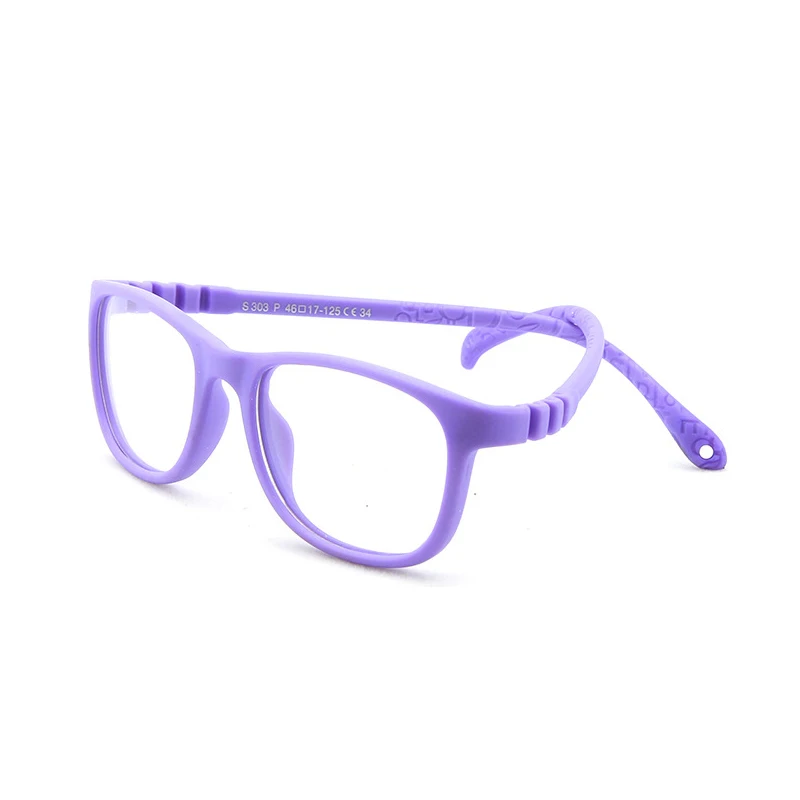 Детские очки Оптические очки Frame ремень TR90 гибкие мальчики девочки размер 46 небьющиеся безопасные спортивные очки Сверхлегкий - Цвет оправы: purple