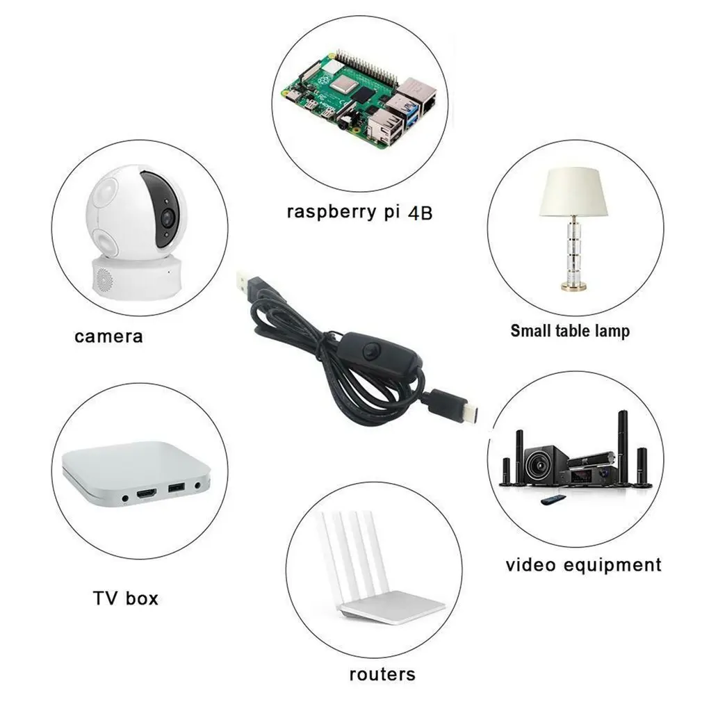 1,5 M 5V 3A type-C USB AC/DC адаптер настенного зарядного устройства Шнур питания для Raspberry Pi 4 Модель B Соединительный кабель питания