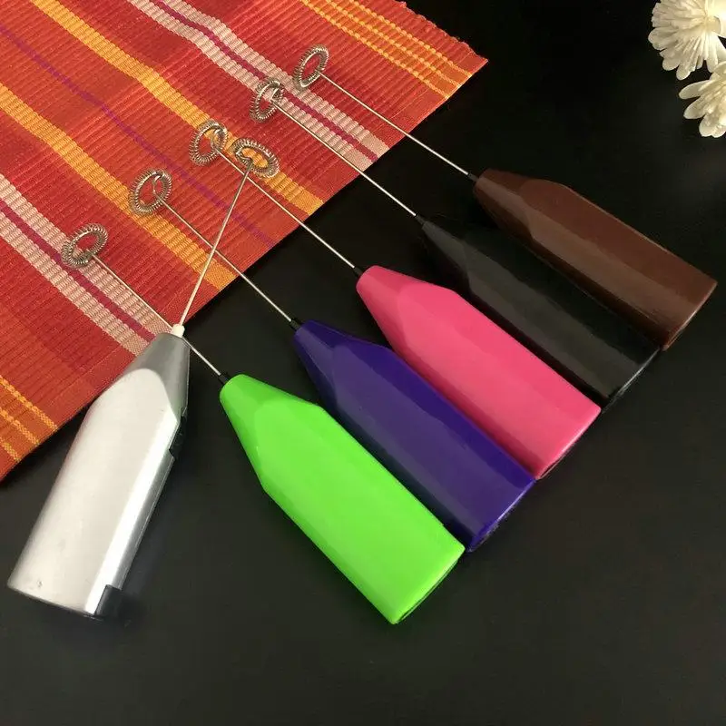 Egg Tools Milk Frother Handheld Battery Operated Electric Foam Maker For Coffee Hot Chocolate Durable Drink Mixer With Stainless Steel Whisk
