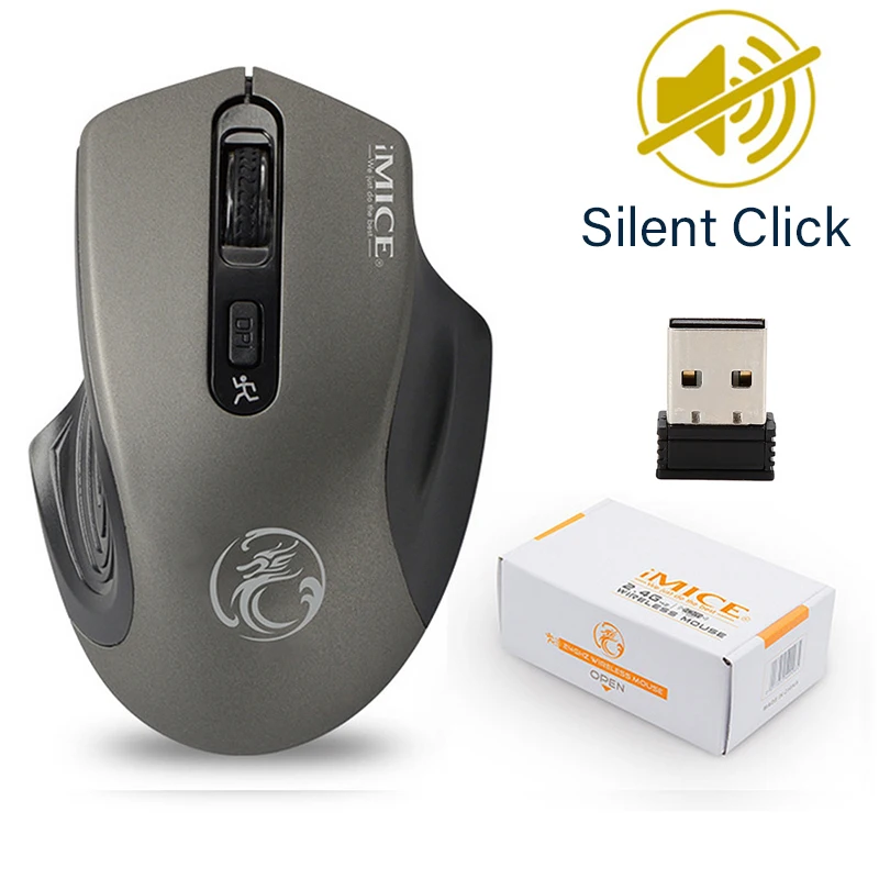 Silent Bluetooth 10 м эргономичная игровая мышь светодиодный бесшумный беспроводной 1600 dpi 4 кнопки Игровые Мыши для ПК iMac Macbook ноутбука Dota Csgo - Цвет: Silent