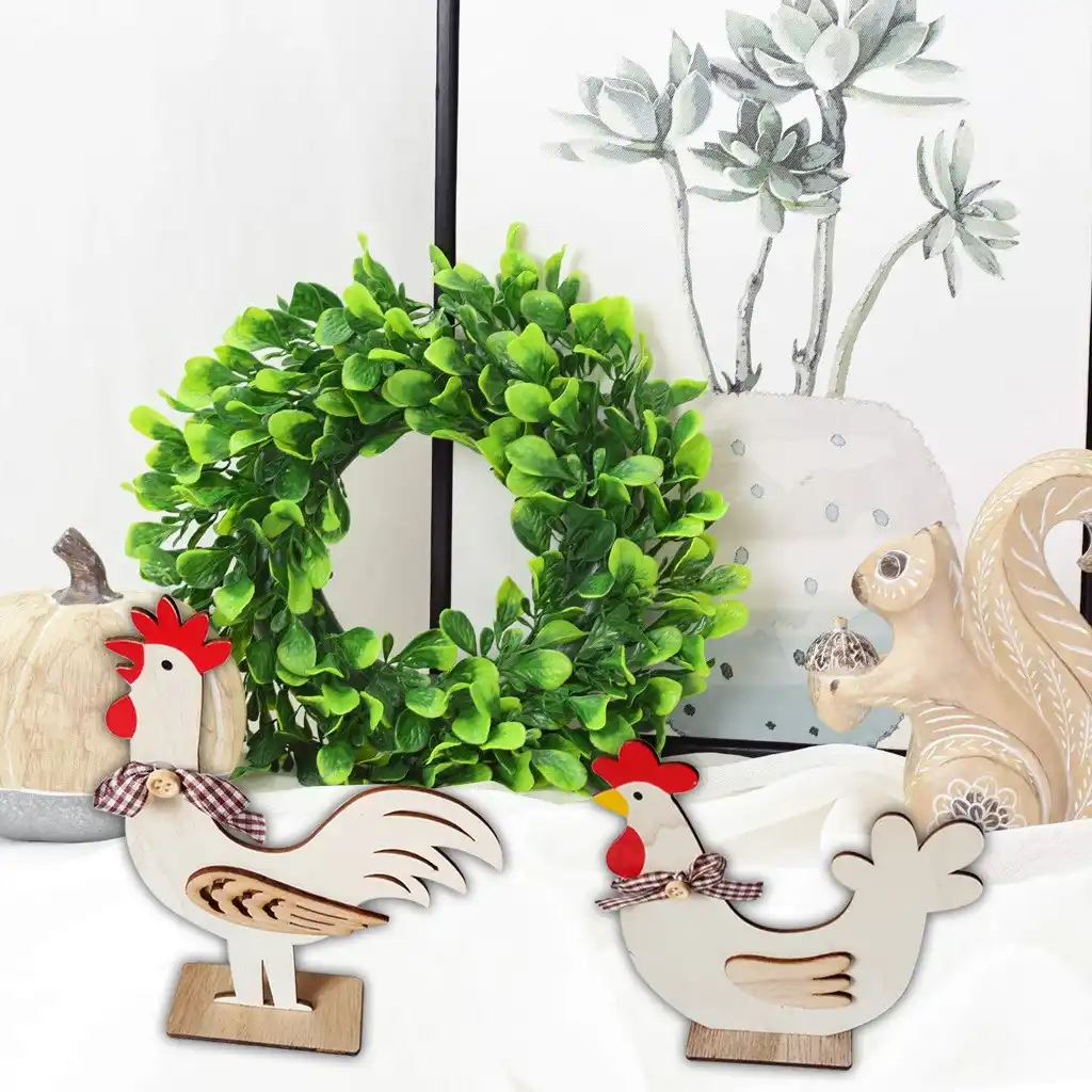 Decorações do dia da páscoa de madeira galos formas galinha ornamentos artesanato presentes decorações em casa fontes festa evento 2020