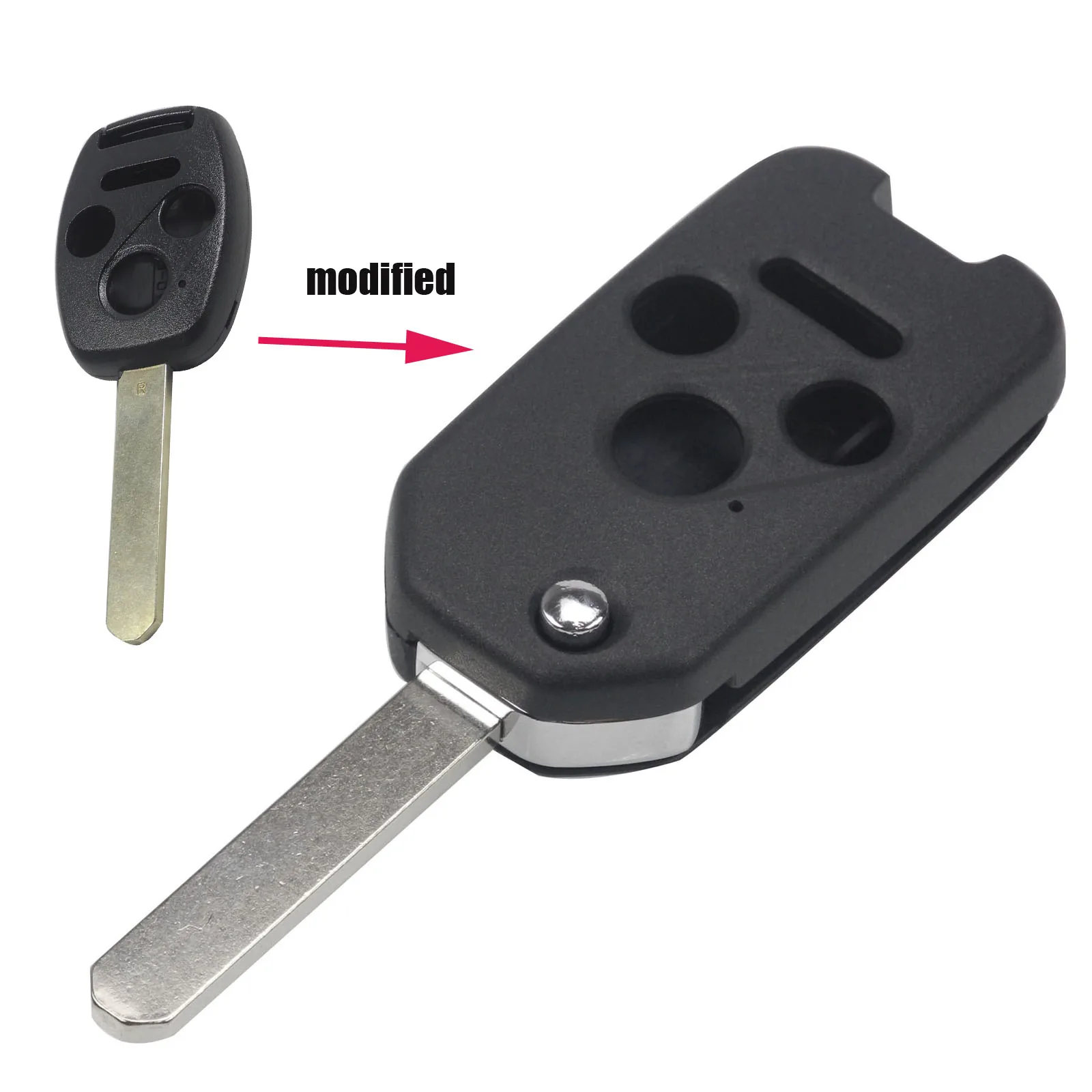Jingyuqin Blade 3+ 1 2+ 1 2/3 кнопки складной откидная оболочка ключа дистанционного управления чехол для Honda Odyssey Rigeline Accord CRV Civic - Количество кнопок: 3B WITH PANIC