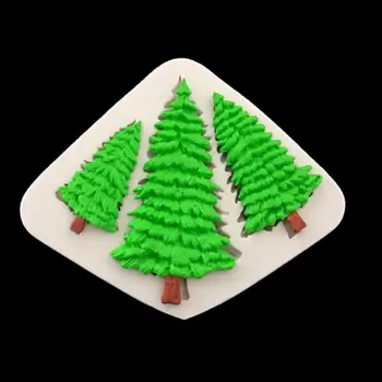 

Three Christmas Trees 3D Silicone Cake Fondant Mold DIY Kitchen Baking Mould