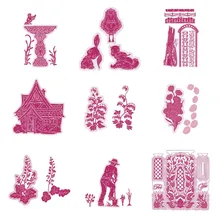 2021 Bleeding Hearts Cornflower Keen Gardener Garden Features Die Set Metal Cutting Dies Card Scrapbook Paper Craft Knife Punch