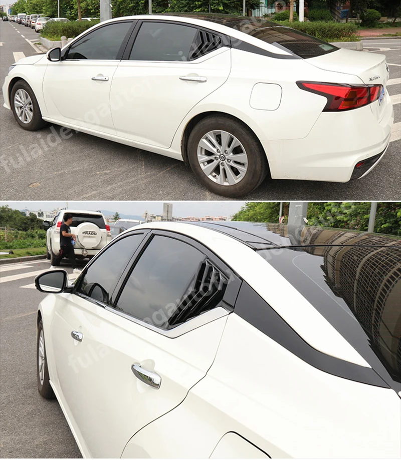 2 шт. для Nissan Teana Altima- углеродное волокно черный Задний Жалюзи Окно Совок боковой жалюзи спойлер крыло крышка отделка