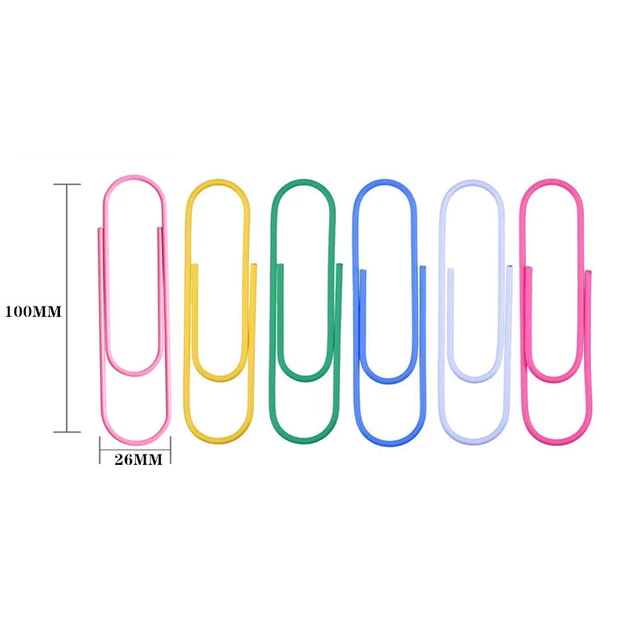 Super Large Paper Clips Vinyl Coated, 30 Pack 4 Inch Assorted Color Jumbo  Paper Clip Holder, Multicolored Giant Big Sheet Hold - AliExpress