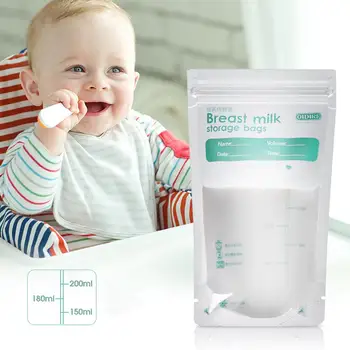 

30 Pieces 200ml Milk Freezer Bags Mother Milk Baby Food Storage Breast Milk Storage Bag BPA Free Baby Safe Feeding Bags Feeding