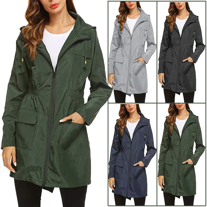 2019 новая женская одежда осенне-зимняя непромокающая куртка с капюшоном дождевик на молнии Верхняя одежда для альпинизма женская одежда