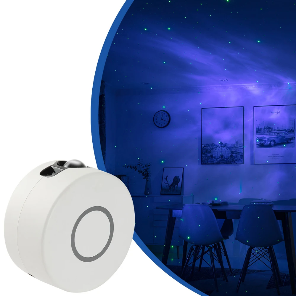 Laser Galaxy Starry Sky Projector Rotating Water Waving Night Light Led Colorful Nebula Cloud Lamp Atmospher Bedroom Beside Lamp 6