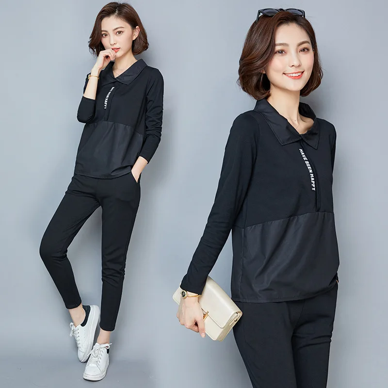 

Large GIRL'S Set 2018 Fashion Spring Clothing New Style Western Style Fashion Large Size Dress Fat Mm Slimming Two-Piece Women's