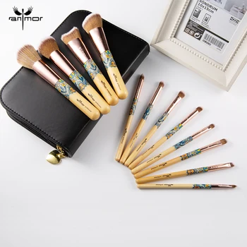 

Anmor 12Pcs Makeup Brushes Powder Foundation Blush Eye Shadow Blending Eyeshadow Set Make Up Brush Tool Cosmetics Portable Bag