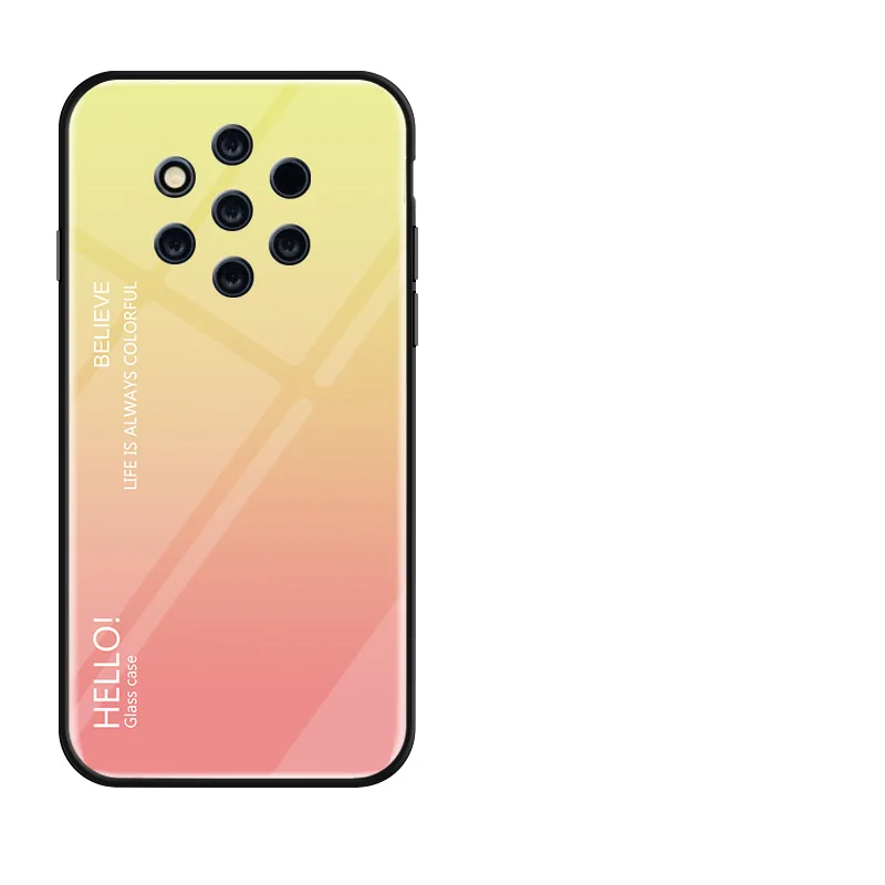 Мода Градиент Стекло чехол для телефона для Nokia 7 1 7,1 3,1 плюс 9 8 Sirocco X71 X7 4,2 полный защитный бампер чехол для телефона - Цвет: Цвет: желтый