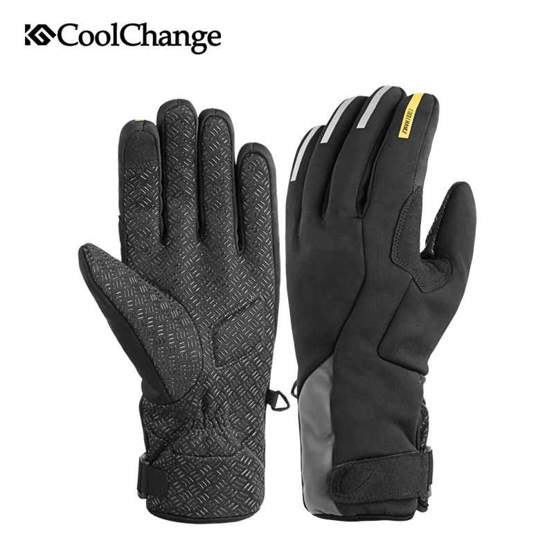 Зимние велосипедные перчатки CoolChange теплые ветрозащитные для занятий спортом на