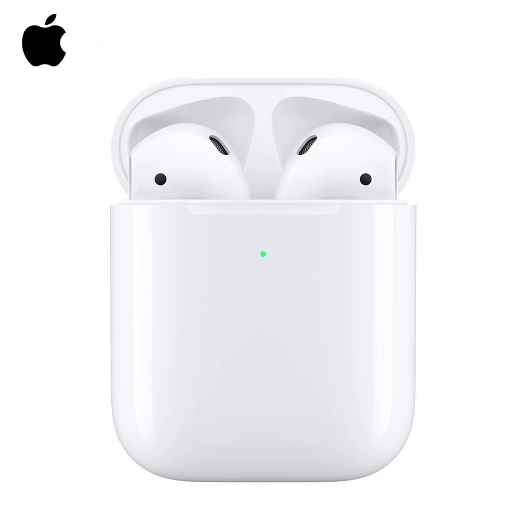 Apple AirPods 2-й Оригинальный Air Pods Bluetooth гарнитура с беспроводным зарядным чехлом для