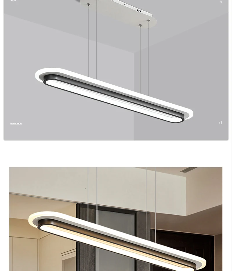 Современный светодиодный подвесной светильник для офиса, столовой, кухни, бара, акрилового прямоугольного светильника, подвесной светильник для дома