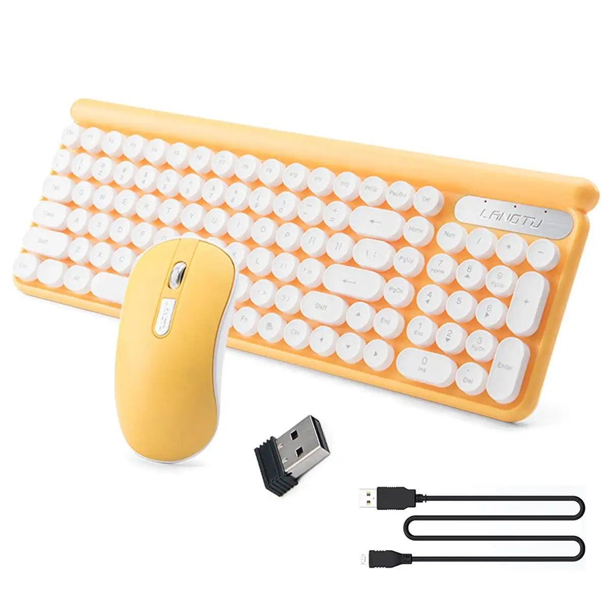 

Wireless Mini Keyboard and Mouse Combo Rechargeable 2.4G USB Mechanical Feeling Keyboard For Games Office Laptop Tablet
