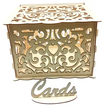 

Diy Rustic Wedding Card Box With Lock And Card Sign Wooden Gift Card Box Money Box Birthday Graduation Party Decorations