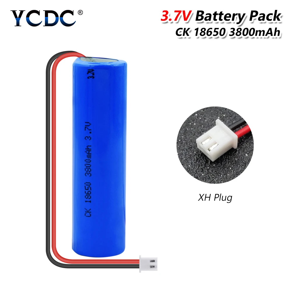 YCDC 3 7 V 3800 mAh 18650 литий ионный Перезаряжаемые Батарея пакет отрицательного провода