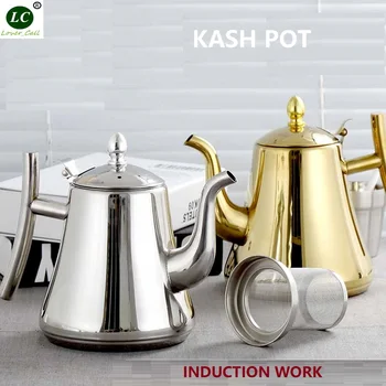 

Kash pot Stainless steel steeping Teapot Flower teapot with Filter Restaurant Household Induction Kettle long Mouth Water Pot