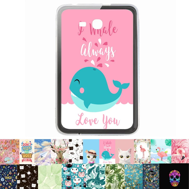

soft TPU case for Samsung Galaxy Tab 3 lite 7.0 tab 3 V VE SM-T110 T111 T113 SM-T116NU painted transparent tablet back cover
