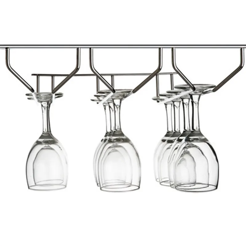 

Wine Glass Inverted Holder Creative Stainless Steel Bar Hanging Multiple Rows Multifunction Practical Wine Goblet Storage Racks