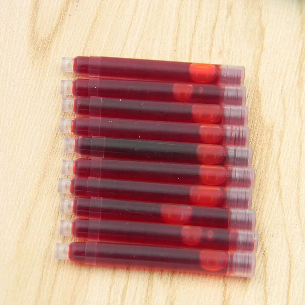 

10pcs red Fountain Pen Ink refill Converter Pump 2.6mm Cartridges Pen ink