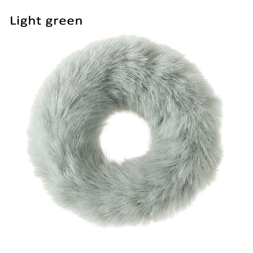 Rabbit Fur-LG 1 шт., женские бархатные резинки для волос, эластичные резиновые ленты аксессуары для волос, резинка для волос, кольцо для волос, веревка для девушек, держатель для конского хвоста - Цвет: Rabbit Fur-LG